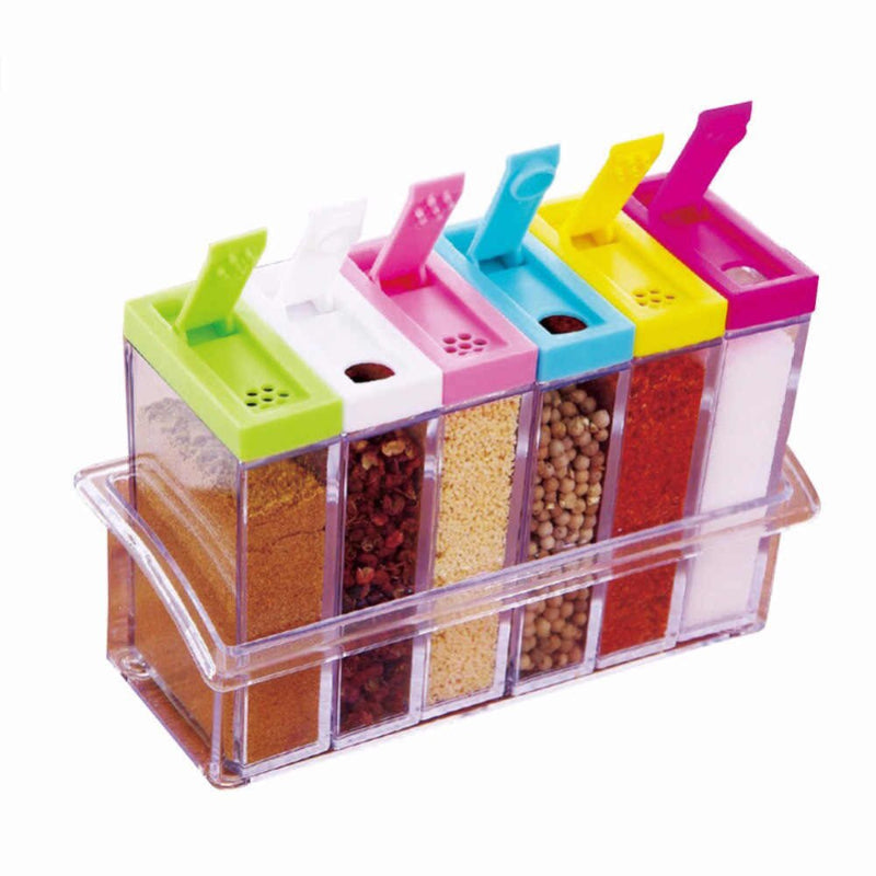 6 PCs Plastic Spice Seasoning  Plastic Storage Container