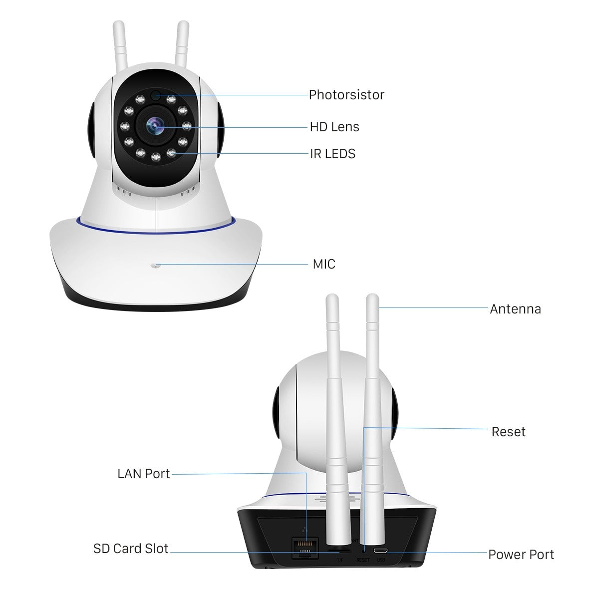 HD 1080P WiFi IP Camera Night Vision Smart  Baby Monitor