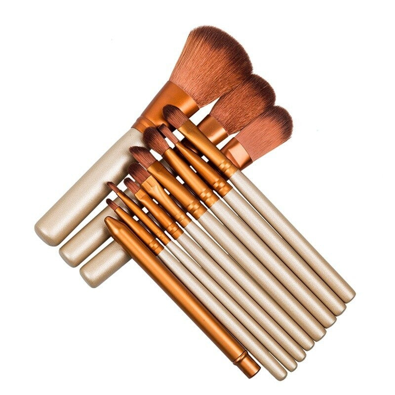 12pcs Aluminium Box Makeup Brushes Set