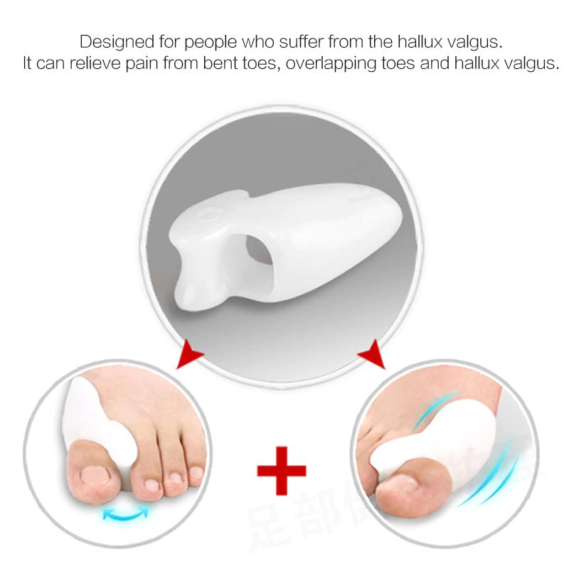 Pack Of 4 Pairs Silicone Gel Foot Fingers Hole Bunion Toe Separator Thumb Valgus Protectors