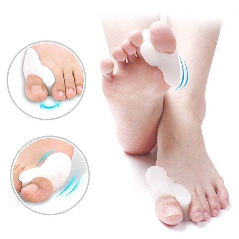 Pack Of 4 Pairs Silicone Gel Foot Fingers Hole Bunion Toe Separator Thumb Valgus Protectors