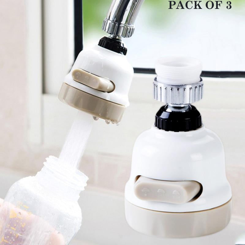 Pack Of 3 Removable Kitchen Tap Heads- Universal 360 Degree Rotatable Faucet Water Sprayers With Anti-Splash Design