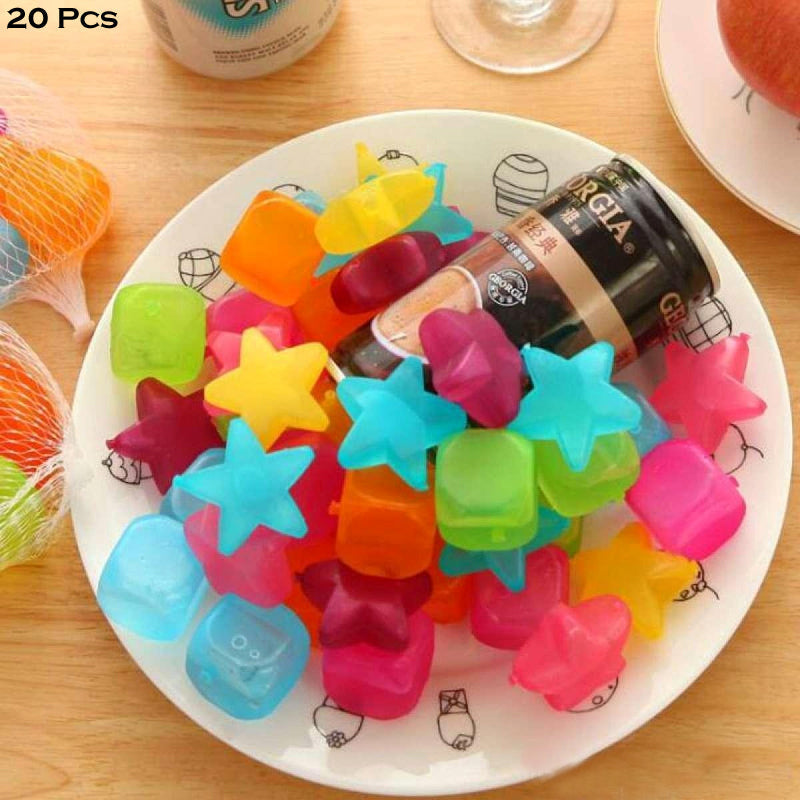 2 Packs Reusable Multi-Shaped Silicone Ice Cubes