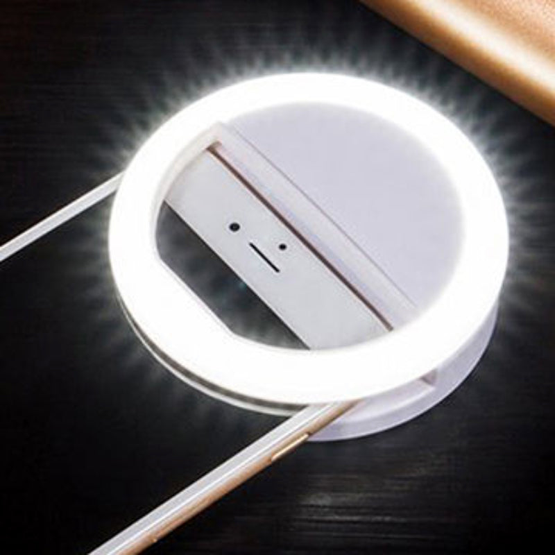 Pack Of 2 Mini Portable USB Rechargeable Selfie Ring Light With 3 Brightness