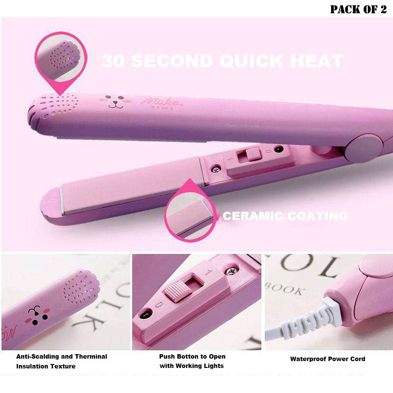 Pack Of 2 Best Quality Mini Portable Hair Straighteners