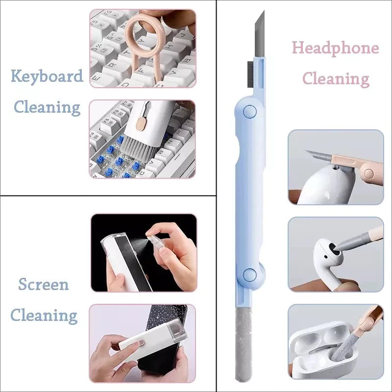 Mini Portable Multi-Functional 7 In 1 Cleaning Tool Kit