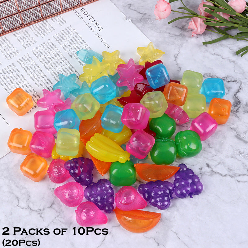 2 Packs Reusable Multi-Shaped Silicone Ice Cubes