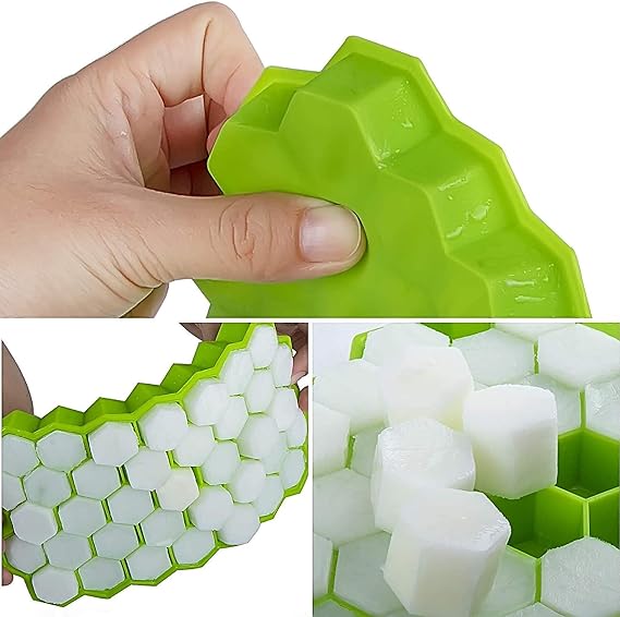 Silicone Ice Tray With Cap Push Pop Out Round Mini Ice Cube Trays With Plastic Cover Flexible Silicone Bottom