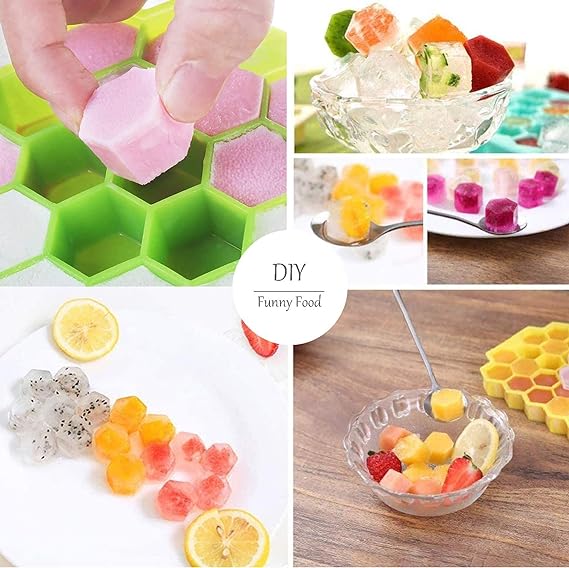 Silicone Ice Tray With Cap Push Pop Out Round Mini Ice Cube Trays With Plastic Cover Flexible Silicone Bottom