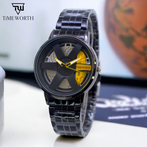 Time Worth Rotation Wheel Watch For Mens